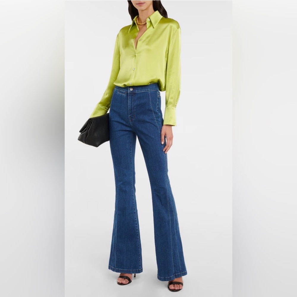 Veronica Beard Sheridan Exaggerated Flare High Rise Oxford Wash Jeans